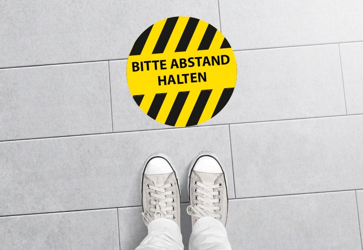 Aufkleber Abstand